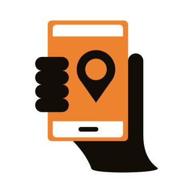 pin konumu siluet biçimi simgesine sahip akıllı telefon