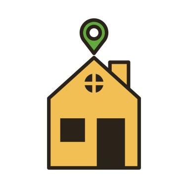 pin konum çizgisi ikili renk tarzına sahip ev