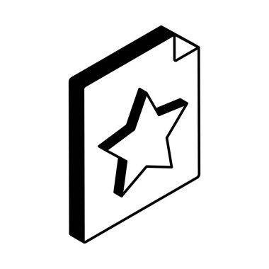 Web sitesinin izometrik biçim vektör tasarımı sayfasında yıldız