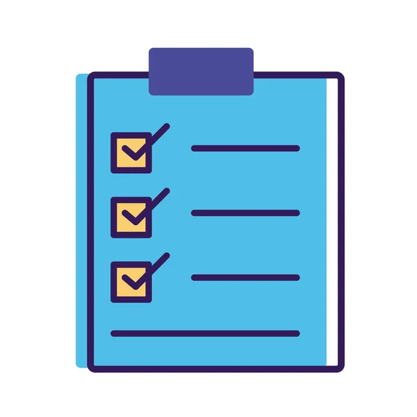 Checklist klembord lijn en vul stijl pictogram — Stockvector