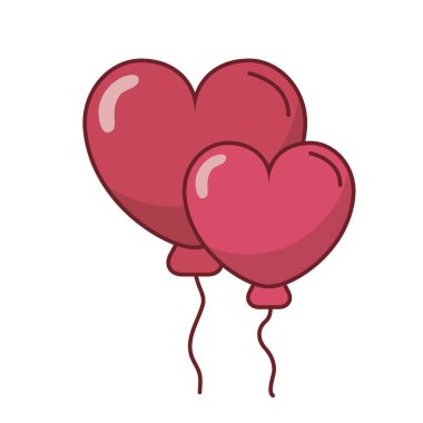Aşk kalpleri balonları vektör tasarımı