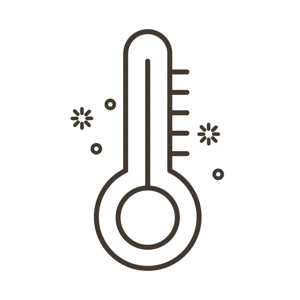 Thermometer temperatuur meten met covid19 lijn stijl — Stockvector