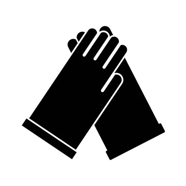 Gants en caoutchouc icône de style silhouette — Image vectorielle