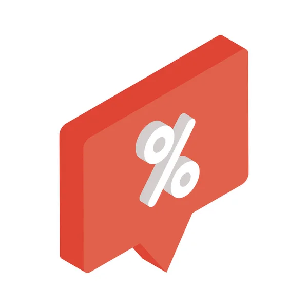 Percentage on bubble isometric style icon vector design — Stock Vector