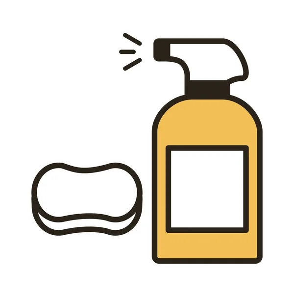 Barre de savon avec vaporisateur gamme de produits médicaux duo style de couleur — Image vectorielle