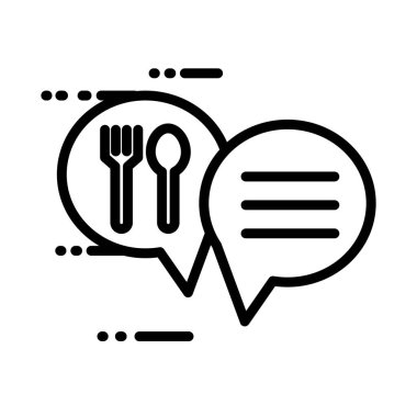 Çatal ve kaşık dağıtım servisi tarzında konuşma baloncukları