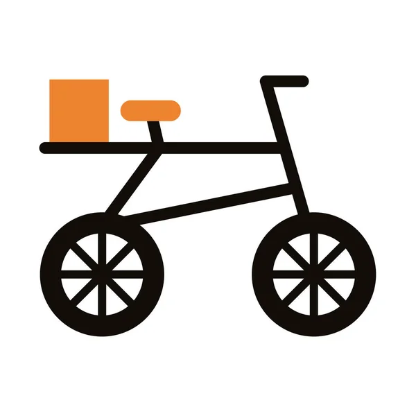 Rower z pudełkiem usługi dostawy sylwetka styl — Wektor stockowy
