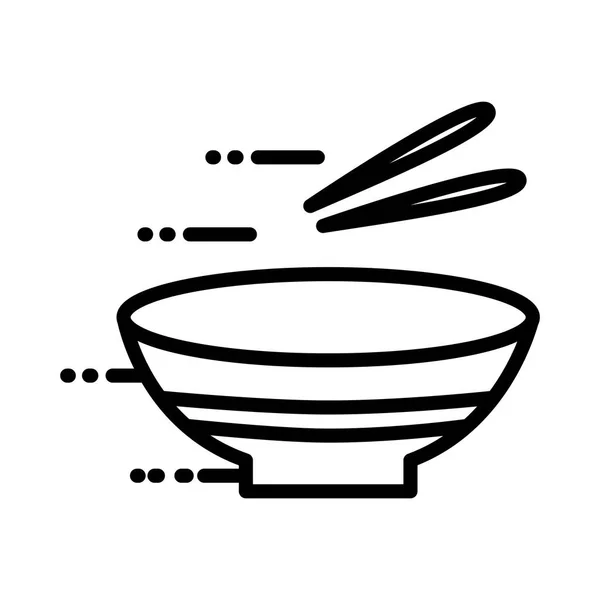 Блюдо с иконкой в стиле палочки для еды — стоковый вектор
