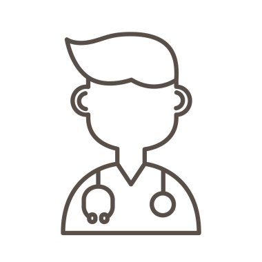 Stetoskop çizgisi simgesine sahip doktor