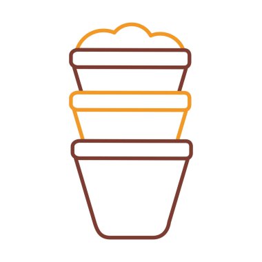 bitkiler pots çizgisi biçim vektör tasarımı