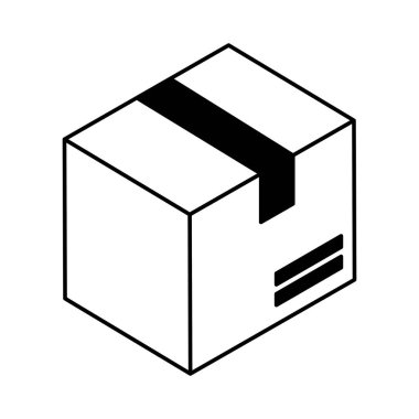 Teslimat kutusu izometrik biçim vektör tasarımı