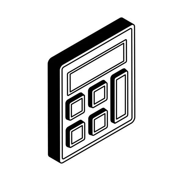 Calculadora aislada estilo de línea isométrica icono de diseño vectorial — Archivo Imágenes Vectoriales