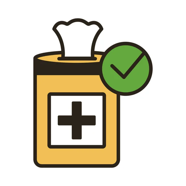 Paños húmedos línea médica duo color icono de estilo — Vector de stock