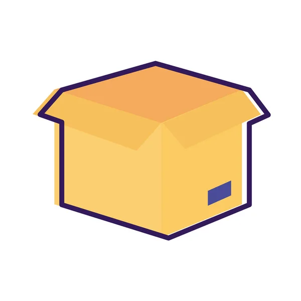 Doboz karton csomagolás szállítási szolgáltatás vonal és töltse ki stílus — Stock Vector
