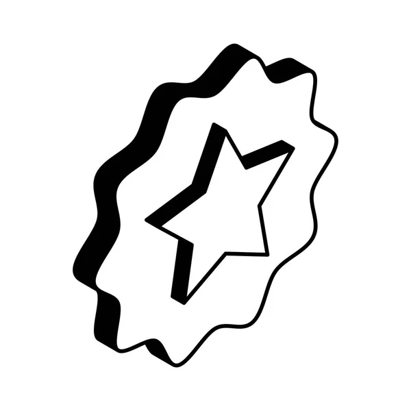 Estrella dentro sello sello estilo isométrico icono diseño vectorial — Archivo Imágenes Vectoriales