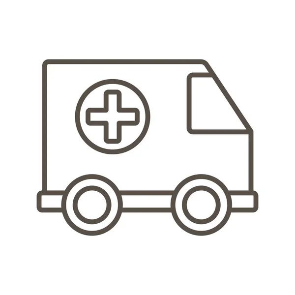 Ambulância ícone de estilo linha de carro de emergência — Vetor de Stock