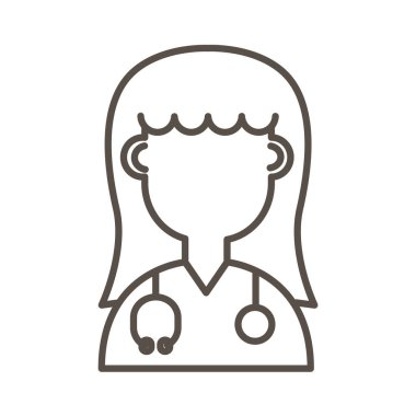 Steteskop tarzı kadın doktor.