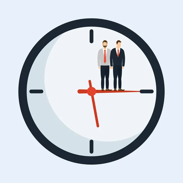 Corporate businessmen on clock vector design — Stock Vector