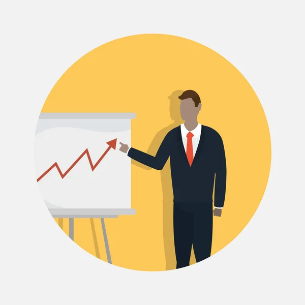 Businessman avatar with presentation board vector design — Stock Vector
