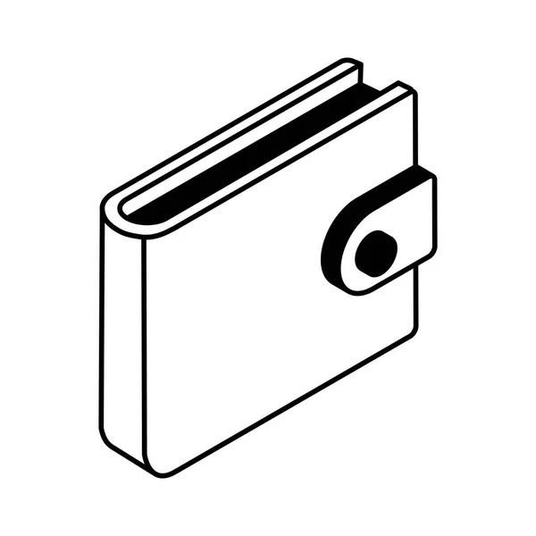 지갑 isometric 스타일 아이콘 벡터 설계 — 스톡 벡터