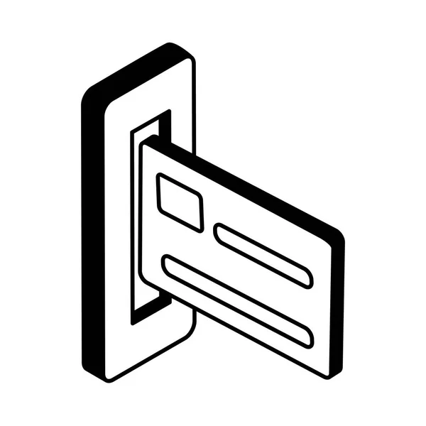 Tarjeta de crédito estilo isométrico icono de diseño vectorial — Vector de stock