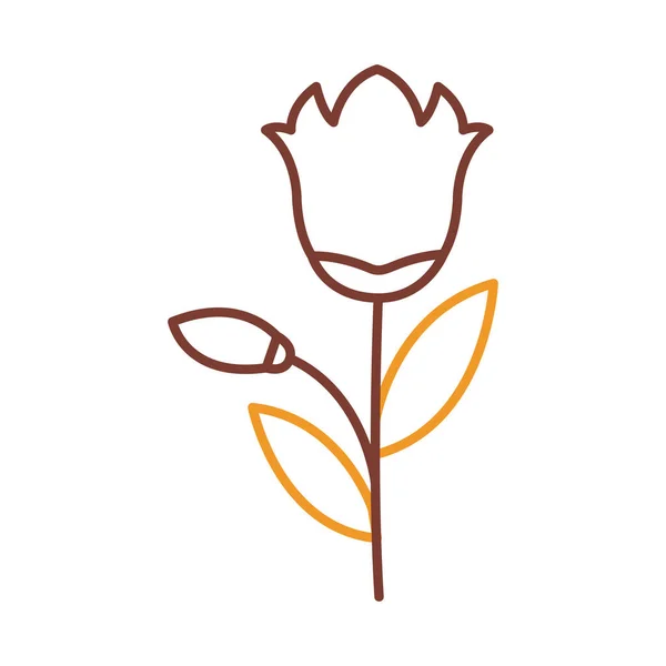 Línea de flores icono de estilo diseño vectorial — Archivo Imágenes Vectoriales