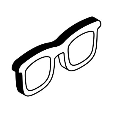 gözlük izometrik biçim ikon vektör tasarımı