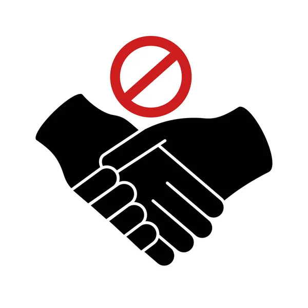 Dont handshake contact silhouette style icon — Stock Vector