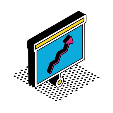 Oku pano izometrik biçim vektör tasarımında artır