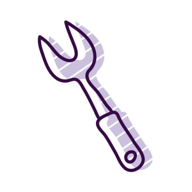 bbq çatal çizgisi ve biçim ikonu vektör tasarımını doldur