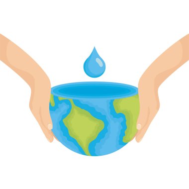 Dünya gezegeninin su gününü kaldıran eller