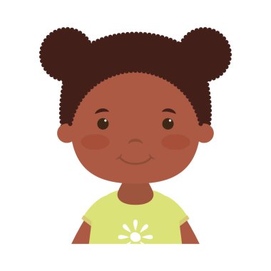 İzole kız çizgi film vektör tasarımı