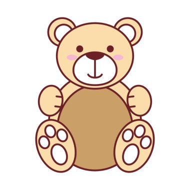 İzole edilmiş oyuncak ayı vektör tasarımı