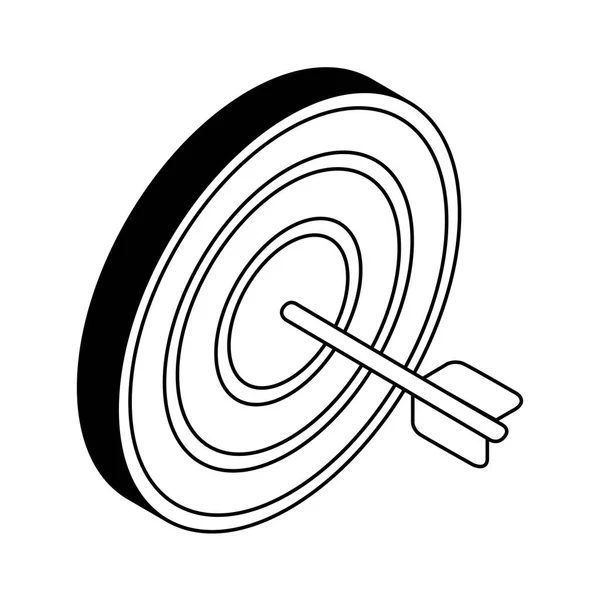 Alvo isolado com design de vetor ícone de estilo de linha isométrica de seta —  Vetores de Stock