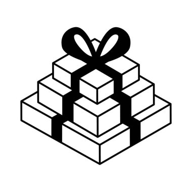 Bowties izometrik biçim vektör tasarımlı hediyeler