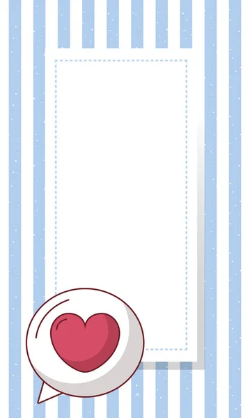 Valentijnsdag hartbel met frame vector ontwerp — Stockvector