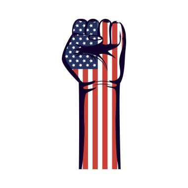 Usa bayrak yumruk vektör tasarımı