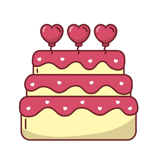 Amor corazones pastel vector de diseño — Archivo Imágenes Vectoriales