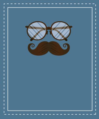 Babasının bıyıklı gözlükleri vektör tasarımı