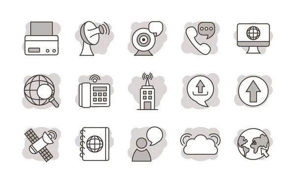 Paquete de iconos de comunicación en línea — Archivo Imágenes Vectoriales