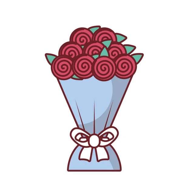 Rosas rojas con diseño de vector de pajarita — Archivo Imágenes Vectoriales