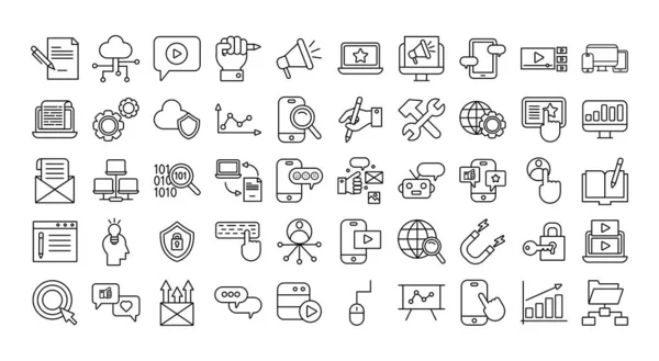 Set of digital contents icons — Stock Vector