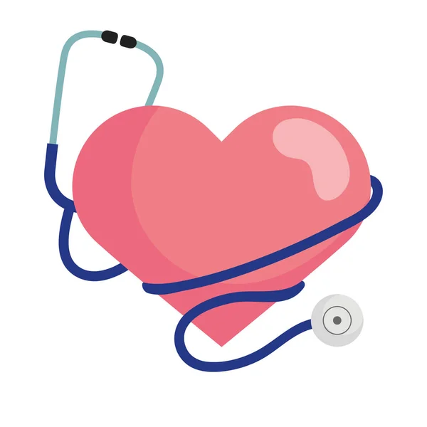Heart with stethoscope vector design — Stock Vector