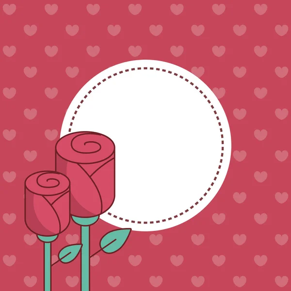 발렌틴데이 에는 장미 벡터 디자인으로 도장을 찍는다 — 스톡 벡터