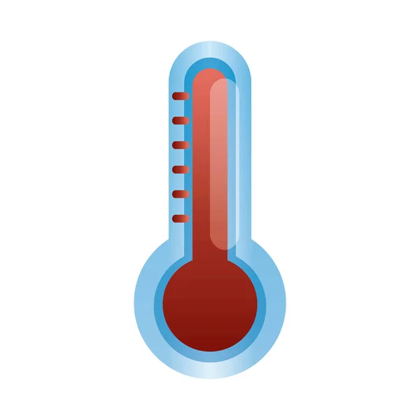 Thermometer temperature measure with covid19 degradient style — Stock Vector