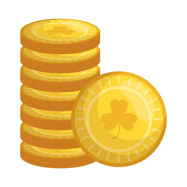 Saint patricks day clover coin vector design — 스톡 벡터