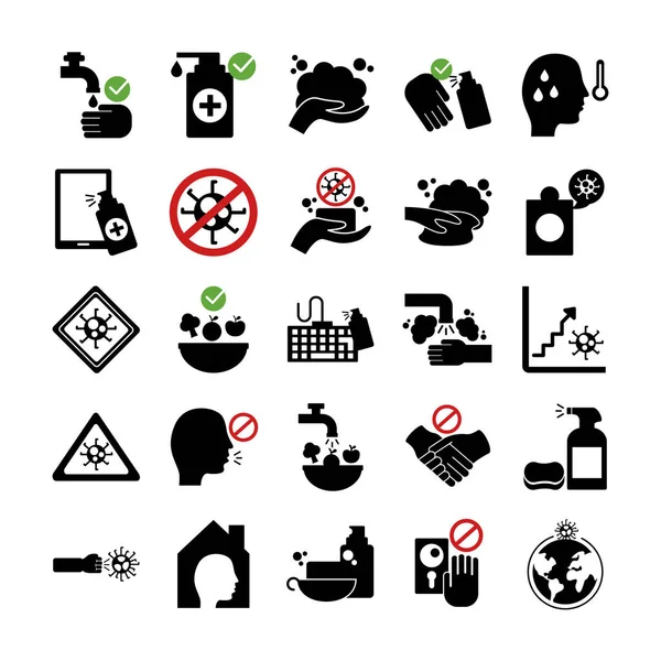 Bundle of covid19 set icons — Stock Vector