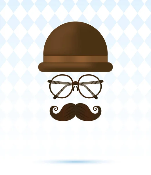 Mützenbrille und Schnurrbart im Vatertagsvektordesign — Stockvektor