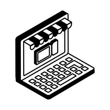 Laptop izometrik biçim vektör tasarımı üzerindeki yüzde etiketi