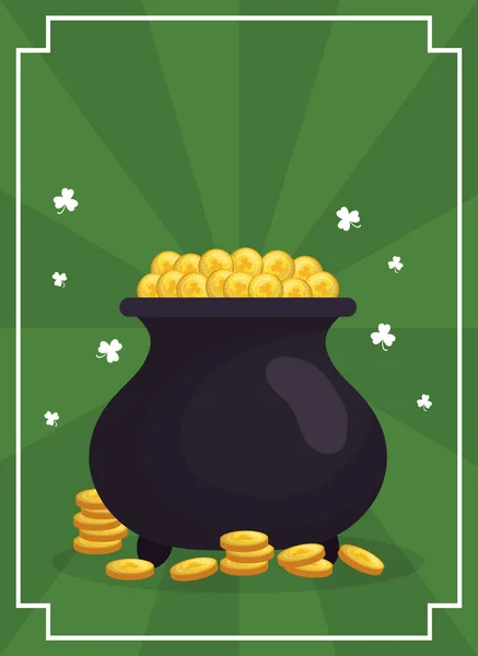 Saint patricks jour or pot vecteur design — Image vectorielle